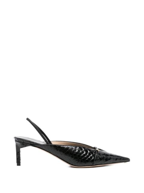 TOM FORD Tom Ford Women Julienne Semi Shiny Python-Effect Leather Slingback Pumps