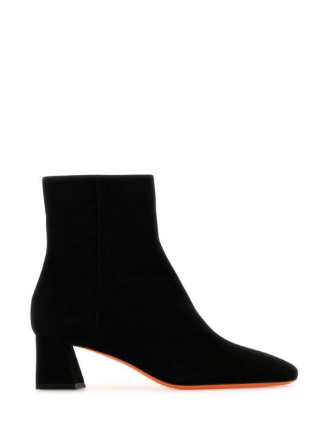 Santoni Black suede Marta ankle boots