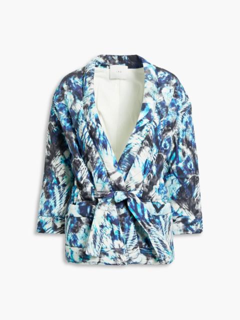Other Designers Fayra quilted printed crepe wrap jacket