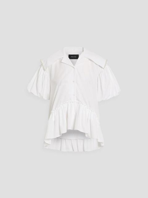 Simone Rocha Faux pearl-embellished cotton-poplin blouse