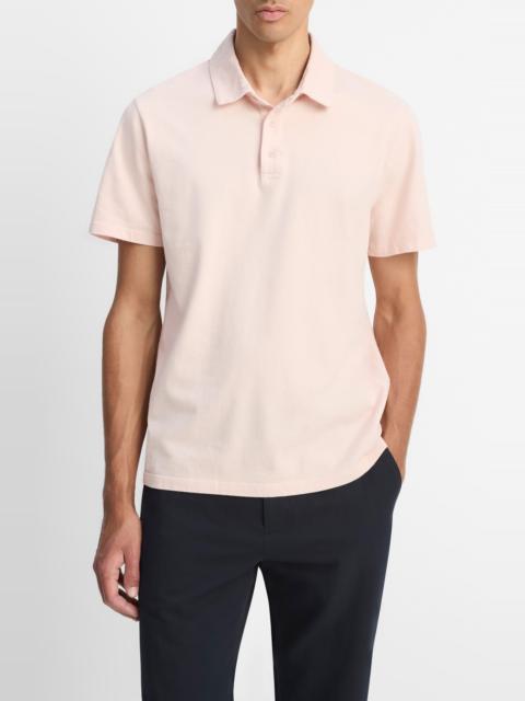 Vince Vince Regular Fit Garment Dyed Cotton Polo in Faded Pink at Nordstrom