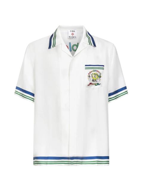 CASABLANCA CUBAN COLLAR SHORT SLEEVE SHIRT