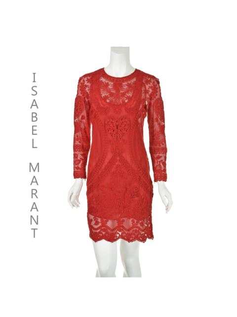 Isabel Marant ISABEL MARANT Red Lace Hearts & Lovebirds Mini Dress