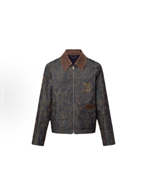 Louis Vuitton Louis Vuitton x Timberland Collab: Embroidered Floral Denim Jacket
