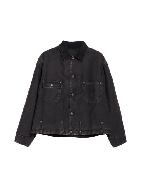 Maison Margiela Maison Margiela Corduroy Collar Cotton Moleskin Sports Jacket in Marbr Black at Nordstrom
