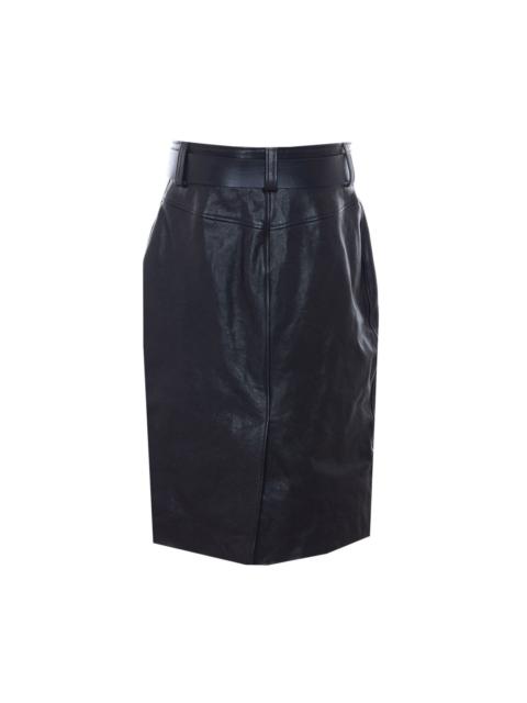 SAINT LAURENT Saint Laurent Women Belted Leather Pencil Skirt