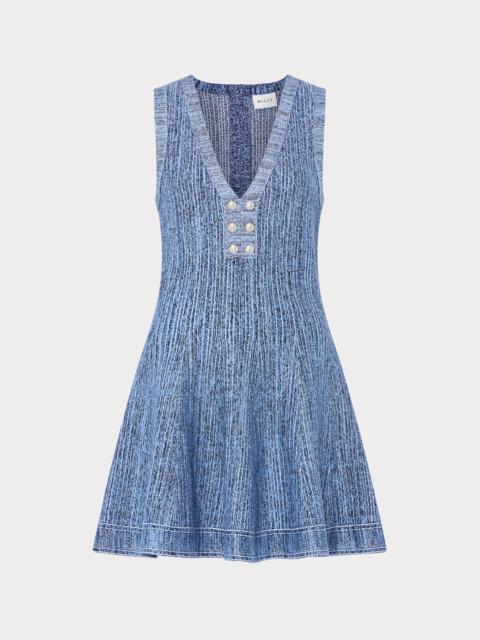 MILLY Shelby Pinstripe Knit Flare Dress