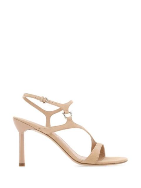 Salvatore Ferragamo Woman Skin Pink Suede Jille 85 Sandals