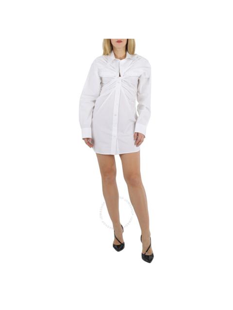 alexanderwang.t T by Alexanderwang Ladies White Twist Front Shirt Dress