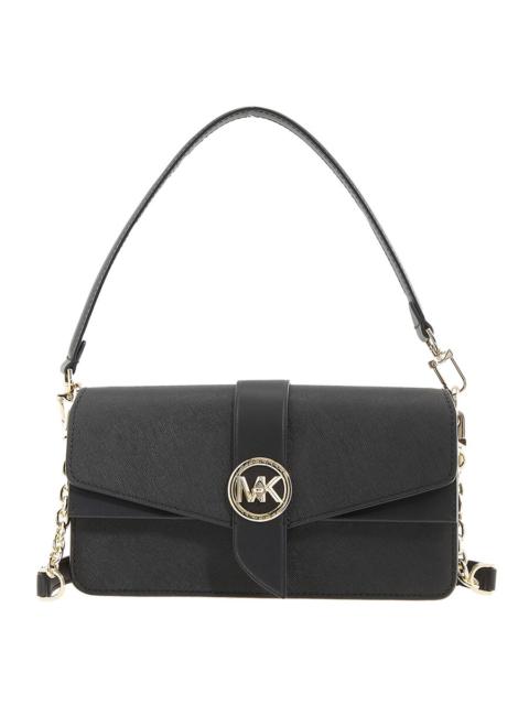 Other Designers Michael Kors Ladies Greenwich Medium Saffiano Leather Shoulder Bag - Black