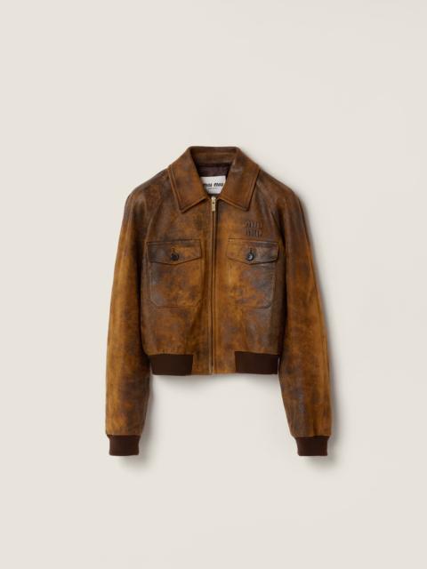 Miu Miu Waxed suede leather jacket