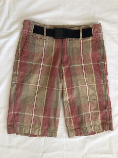 General Research 1999 Style 462 Belted industrial red/tan plaid pocket shorts