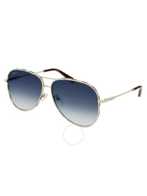 Salvatore Ferragamo Blue Gradient Pilot Ladies Sunglasses SF268S 792 62