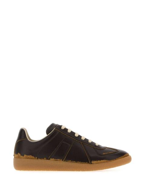 Maison Margiela Maison Margiela Women Brown Leather Replica Sneakers