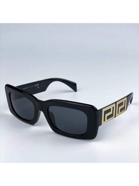 VERSACE NEW Versace VE4444U GB1/87 Black Dark Grey Rectangle Women Sunglasses