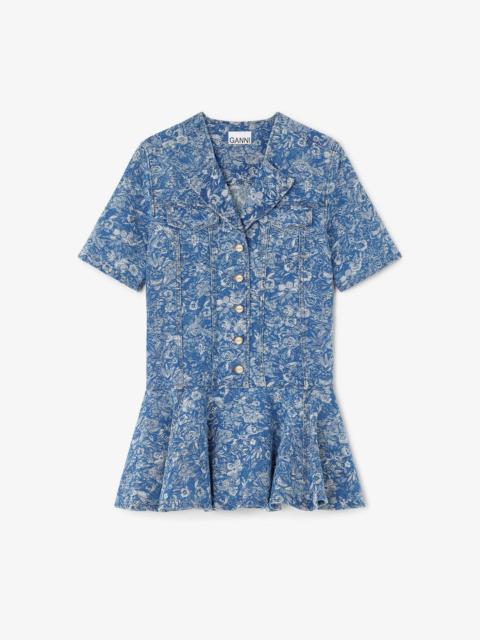 GANNI Tapestry Denim Mini Dress