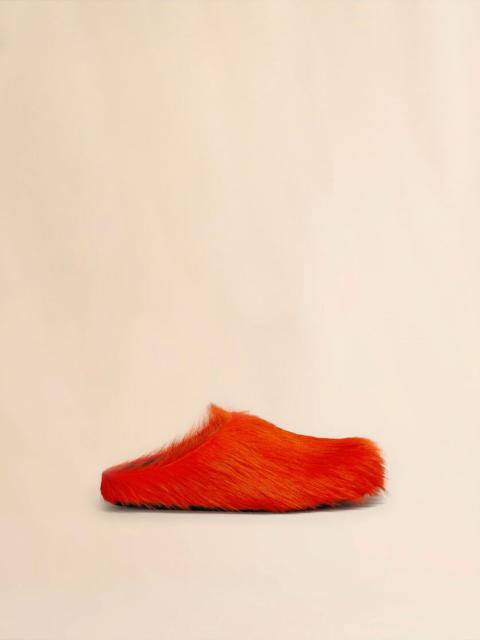 Marni ORANGE LONG HAIR CALFSKIN FUSSBETT SABOT