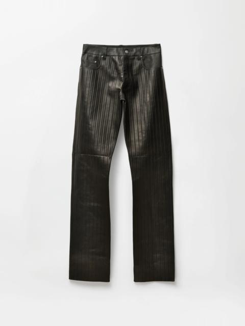 VERSACE Embossed Leather Pants