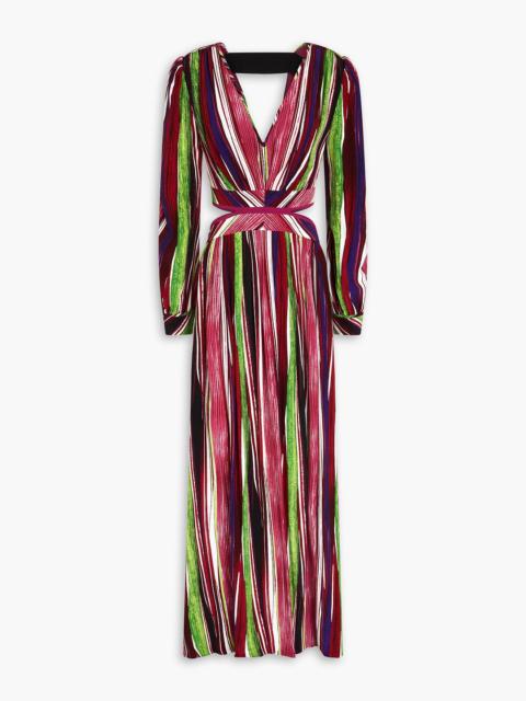 DIANE VON FURSTENBERG Jenifer cutout printed crepe maxi dress