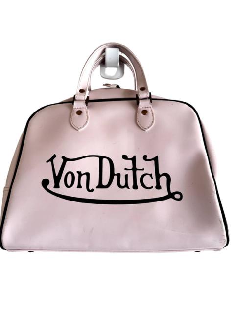 Other Designers Vintage Von Dutch Leather Bowling Bag Y2k Hand Carry Zip Closure Light Pink