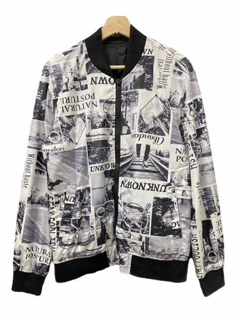 Other Designers Archival Clothing - SUGGESTION🇯🇵NEWSPAPER GRAPHICS BOMBER JACKET LIKE SUPREME