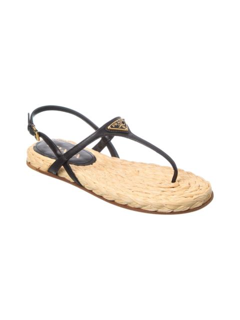 Prada Prada Logo Leather Sandal