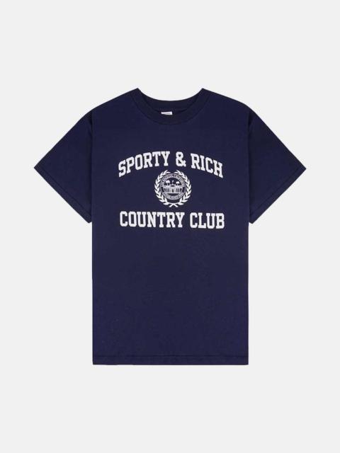 Sporty & Rich TO11176218BL106-3902 VARSITY CREST ESSENTIAL TEE