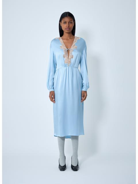 Prada Prada Women Satin Crepe And Lace Dress