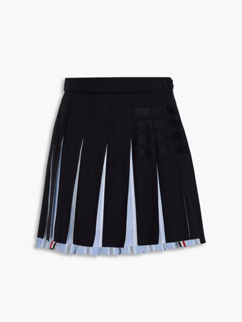 Thom Browne Pleated cotton and wool mini skirt