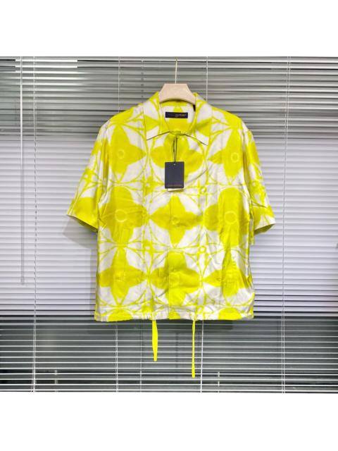 Louis Vuitton Louis Vuitton SS24 Short Sleeve Runway Silk Monogram Three-Flower Tie-Dye Button-Front Drawstring Ye