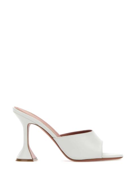Amina Muaddi Amina Muaddi Women White Nappa Leather Lupita Mules