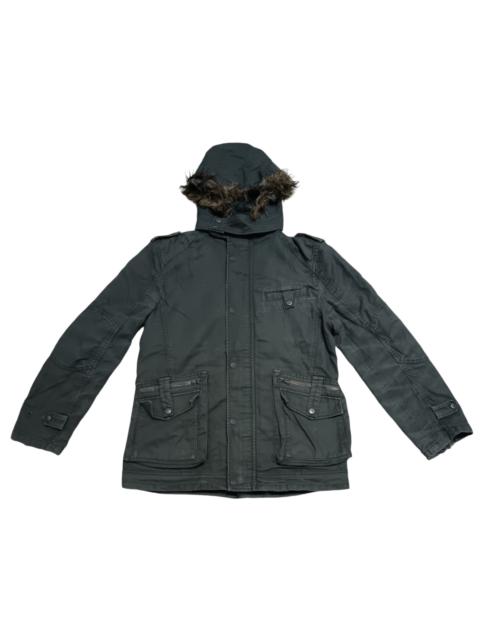 Other Designers Outdoor Style Go Out! - PPFM MULTIPOCKET FAUX FUR HOODED PARKA JACKET