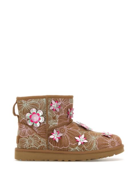 UGG Embroidered suede Classic Mini Meadow ankle boots