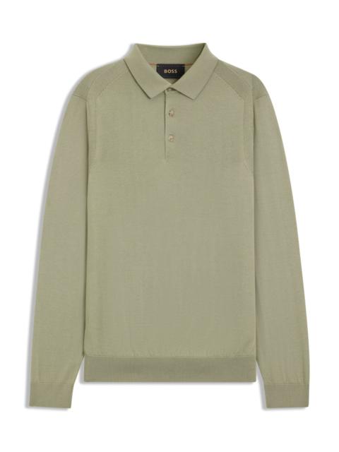 BOSS POLO SWEATER IN WOOL, SILK AND CASHMERE