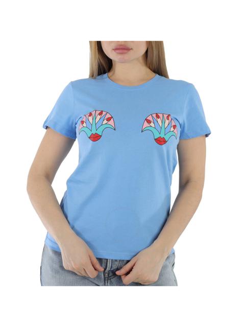 Other Designers Yazbukey Ladies T-Shirt Light Blue Kiss My Lotus T-Shirt