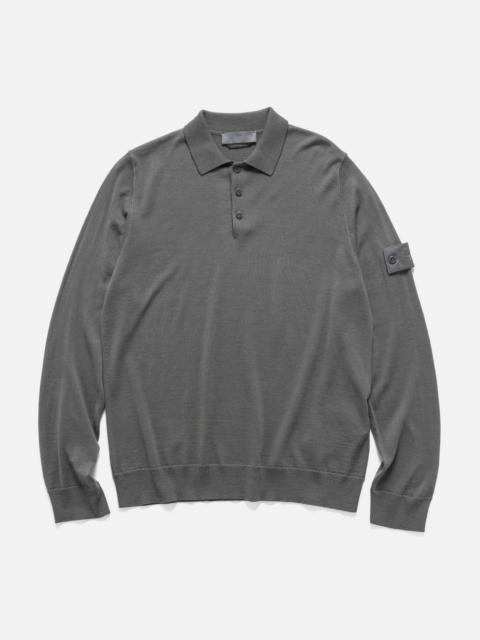 Stone Island Ghost Piece Light RWS Wool LS Polo Sweater Dark Grey