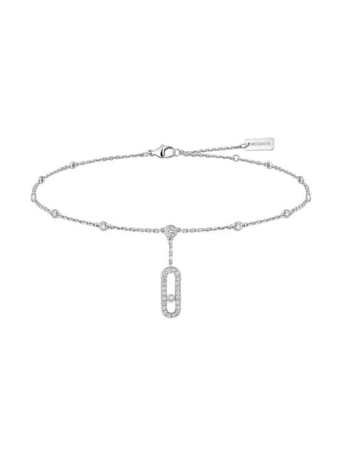 Other Designers Messika Move Uno 18k White Gold Diamond Ankle Bracelet