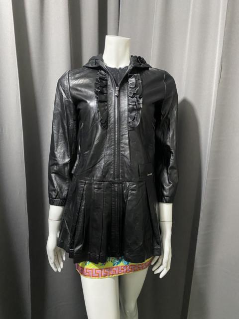 Miu Miu Miu Miu- Ruffle Leather Coat