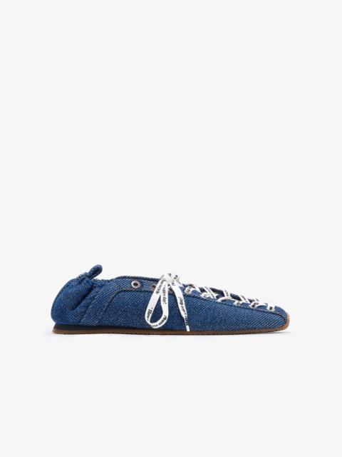 GANNI LACE UP SPORTY BALLERINA IN DENIM