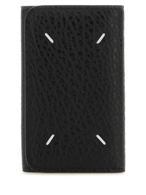 Maison Margiela Maison Margiela Women Black Leather Four Stitches Keyring Case