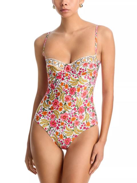 FARM RIO Banana Flowers One Piece Swimsuit