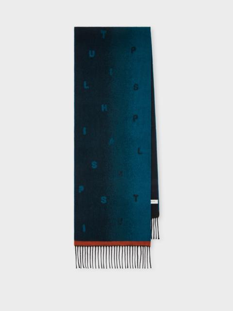 Paul Smith Navy Faded 'PS Initials' Jacquard Scarf