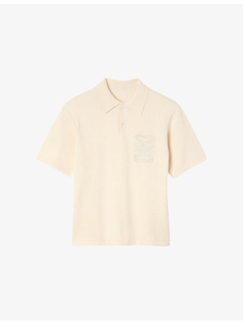 Sandro Rope-Embroidered Short-Sleeve Knitted Polo