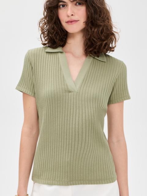 Vince Rib Short Sleeve Polo