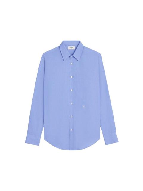 CELINE CELINE $830 Blue Cotton Shirt New & Authentic (Men's size:M;