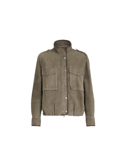 Brunello Cucinelli Brunello Cucinelli Couture suede outerwear in Green at Nordstrom