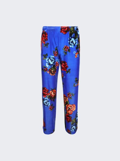 VETEMENTS Velvet Flower Lounge Pants Blue