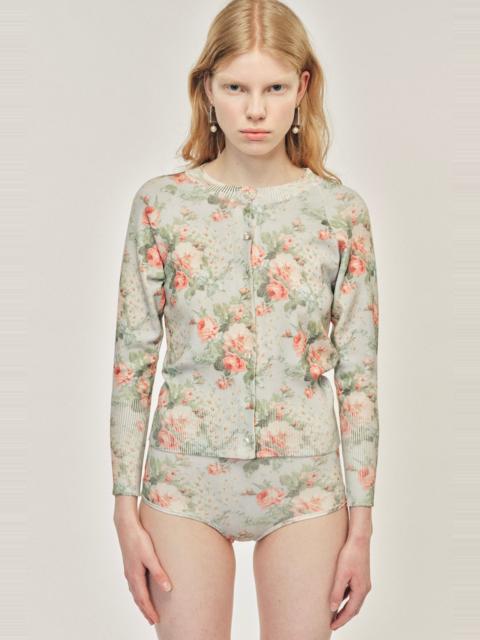 Simone Rocha Shrunken Floral Knit Cardigan