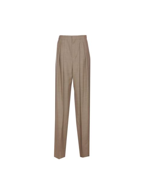 Saint Laurent Women Wide-Leg In Wool Caviar Pants
