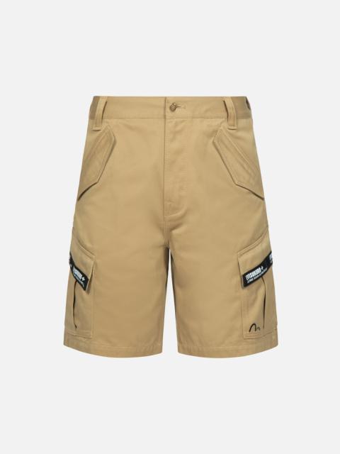 EVISU Logo Tape Patching Cargo Shorts